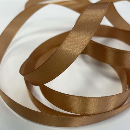 Atlasinė juostelė 12mm, šviesiai ruda