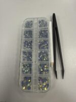 Hotfix kristalų akučių rinkinys, 2000 vnt. dėžutėje, skaidrus