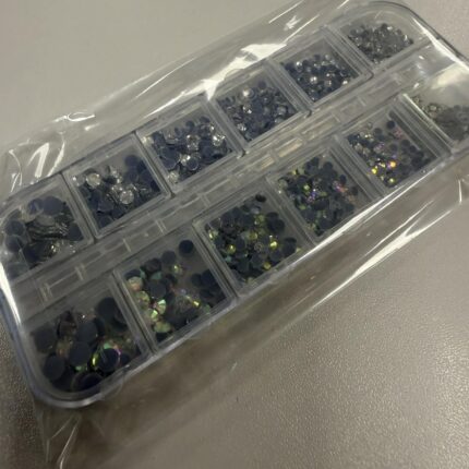 Hotfix kristalų akučių rinkinys, 2000 vnt. dėžutėje