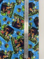 Kilpinis, skaitmeninės spaudos trikotažas Minecraft mėlynam fone