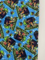 Kilpinis, skaitmeninės spaudos trikotažas Minecraft mėlynam fone