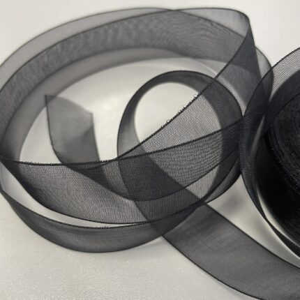 Organzos dekoratyvinė juostelė 19 mm, juoda