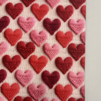 Kilpinis, skaitmeninės spaudos trikotažas Megztos širdelės