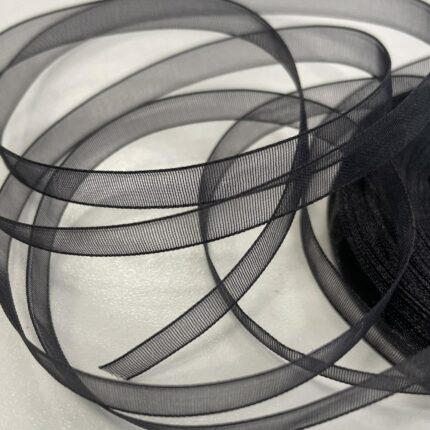 Organzos dekoratyvinė juostelė 06 mm, juoda