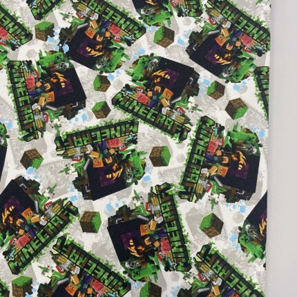 Kilpinis, skaitmeninės spaudos trikotažas Minecraft pilkas fonas