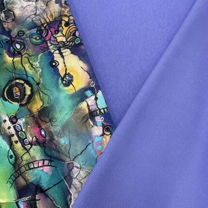 Trisiūlio kilpinio, skaitmeninės spaudos trikotažas, trisiūlio trikotažo ir RIB rinkinys Veri Peri Piešinys