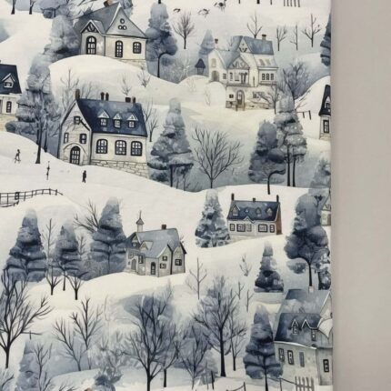 Kilpinis, skaitmeninės spaudos trikotažas Apsnigtas kaimelis