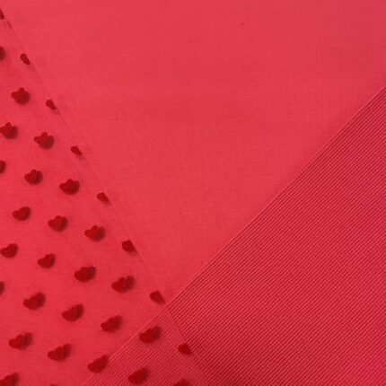 Kilpinio trikotažo, RIB trikotažo ir tiulio rinkinys Širdutės