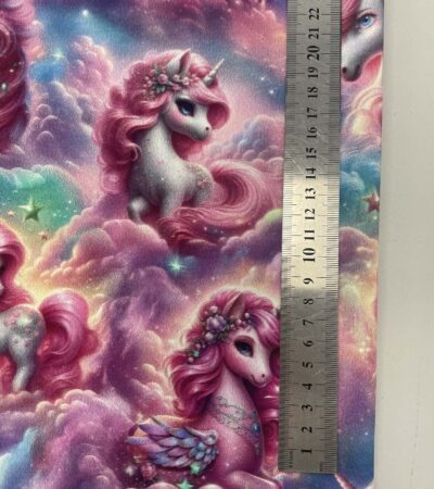 Kilpinis, skaitmeninės spaudos trikotažas Rožiniai vienaragiai