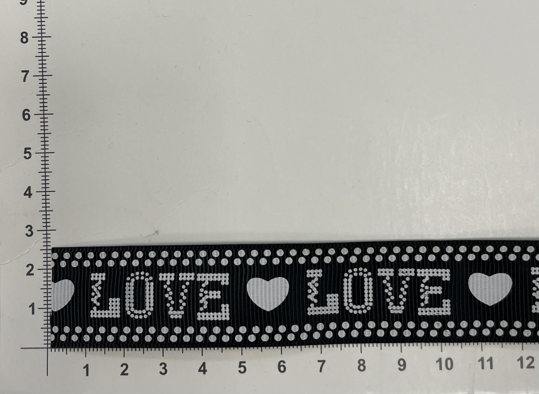 Dekoratyvinė juostelė 25 mm, LOVE (2 nuotr.) — siuvimo juostelė | Trys Pelėdos