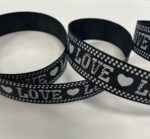 Dekoratyvinė juostelė 25 mm, LOVE — siuvimo juostelė | Trys Pelėdos