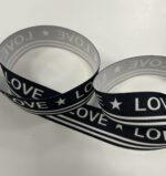 Dekoratyvinė juostelė, 25 mm LOVE — siuvimo juostelė | Trys Pelėdos