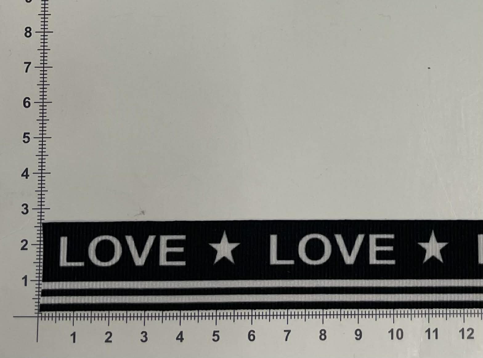 Dekoratyvinė juostelė, 25 mm LOVE (2 nuotr.) — siuvimo juostelė | Trys Pelėdos