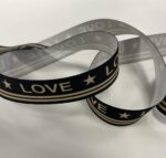 Dekoratyvinė juostelė, 25 mm LOVE — siuvimo juostelė | Trys Pelėdos