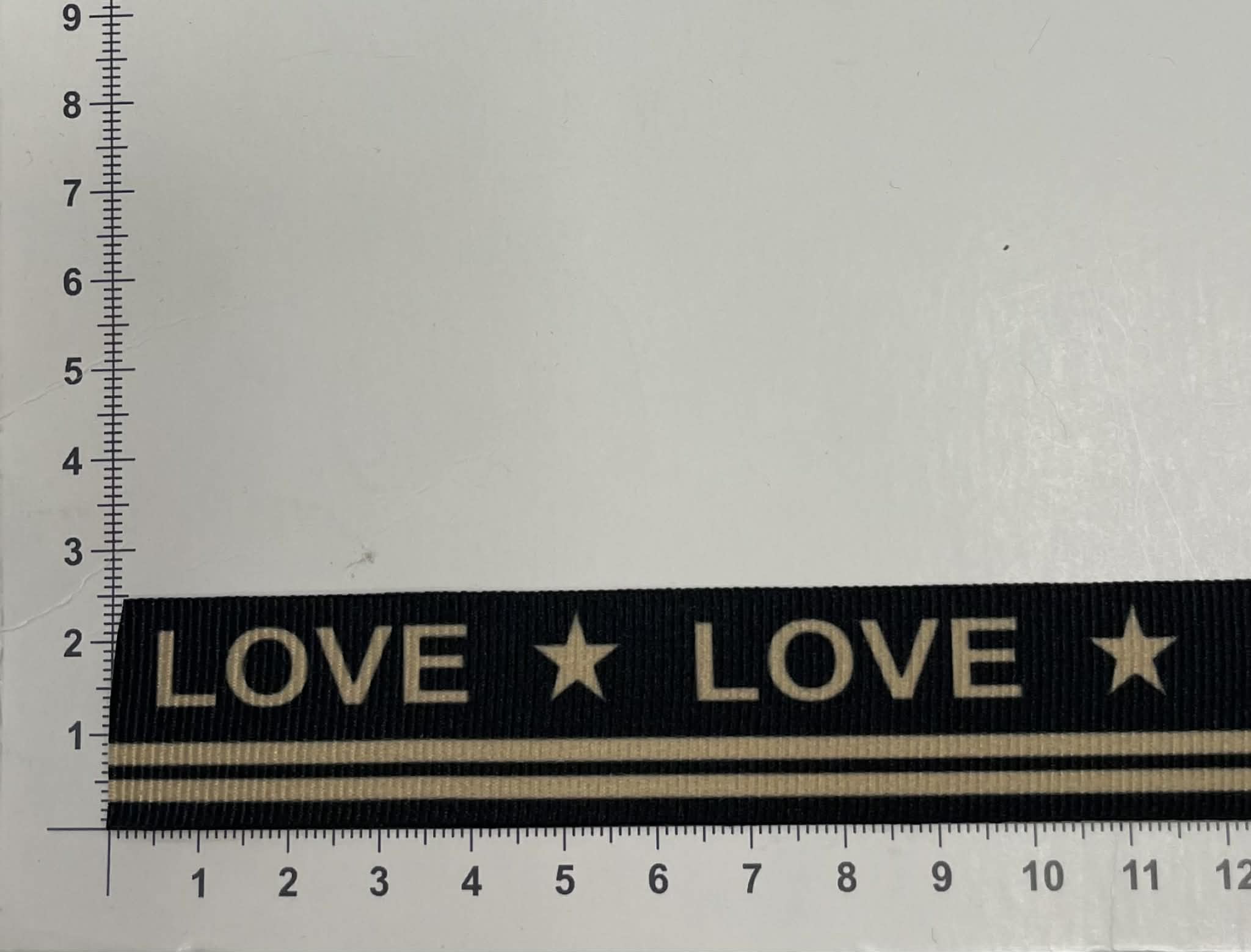 Dekoratyvinė juostelė, 25 mm LOVE (2 nuotr.) — siuvimo juostelė | Trys Pelėdos