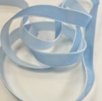 Dekoratyvinė veliūrinė juostelė, 16 mm, žydra — siuvimo juostelė | Trys Pelėdos