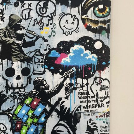 Kilpinis, skaitmeninės spaudos trikotažas Grafiti piešiniai — trikotažas | Trys Pelėdos