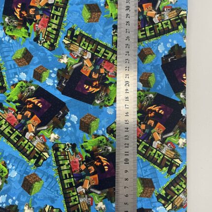 Kilpinis, skaitmeninės spaudos trikotažas Minecraft mėlynam fone (2 nuotr.) — trikotažas | Trys Pelėdos