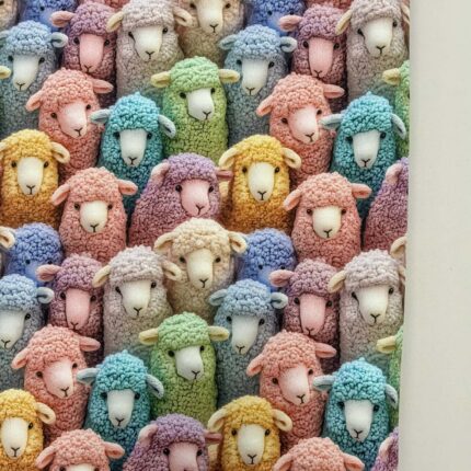 Kilpinis, skaitmeninės spaudos trikotažas Spalvotos avytės