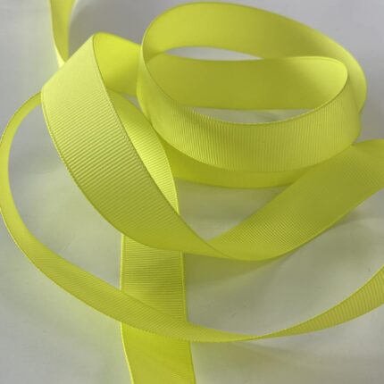 Grosgrain juostelė 22 mm, Neoninė geltona 32