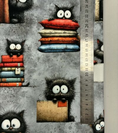 Kilpinis, skaitmeninės spaudos trikotažas Juodi katinukai