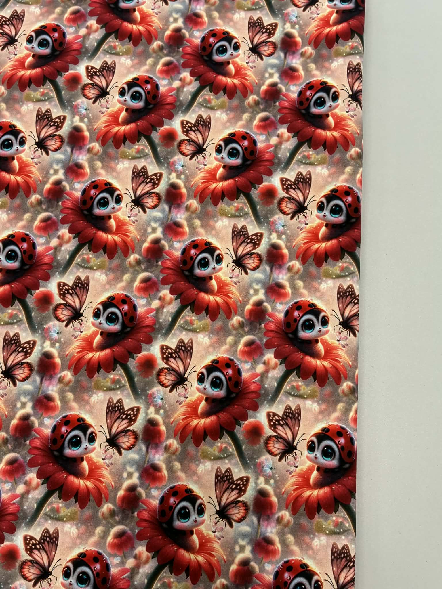 Kilpinis, skaitmeninės spaudos trikotažas Raudonos boružės Kilpinis, skaitmeninės spaudos trikotažas Raudonos boružės