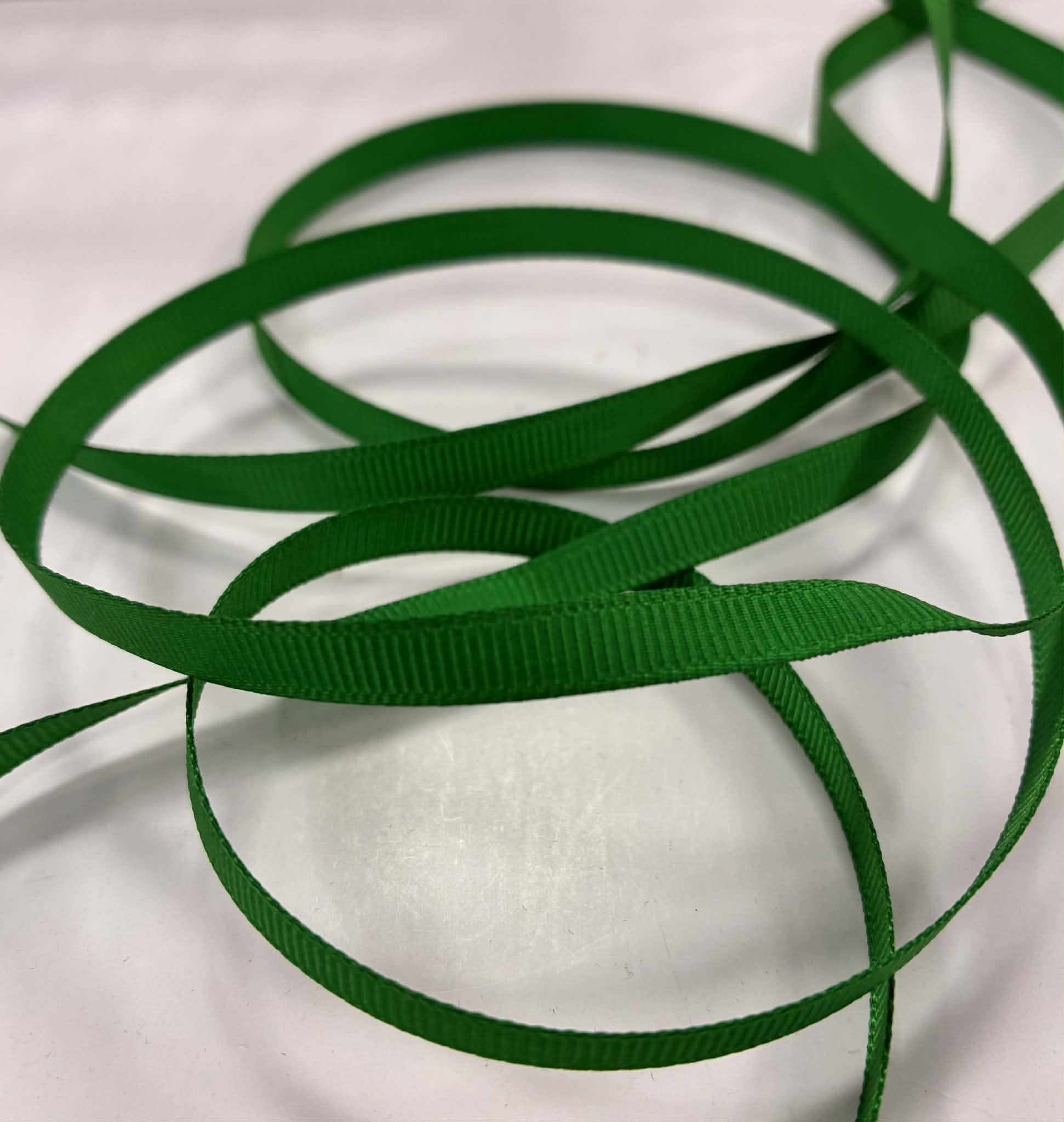 Grosgrain juostelė, 6 mm Žalia 03 Grosgrain juostelė, 6 mm Žalia 03