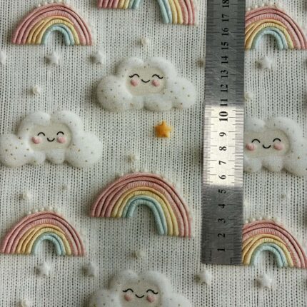 Kilpinis, skaitmeninės spaudos trikotažas Debesėliai