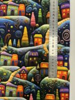 Kilpinis, skaitmeninės spaudos trikotažas Spalvoti namukai