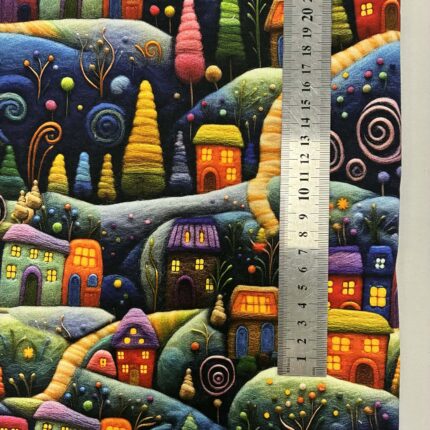 Kilpinis, skaitmeninės spaudos trikotažas Spalvoti namukai