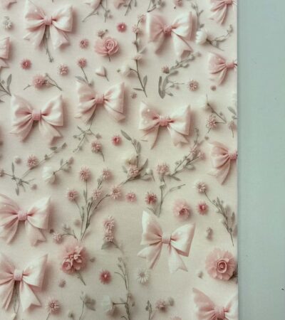 Kilpinis, skaitmeninės spaudos trikotažas Rožiniai kaspinėliai