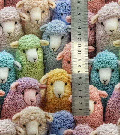 Kilpinis, skaitmeninės spaudos trikotažas Spalvotos avytės