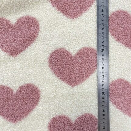 Teddy medžiaga Rožinės širdutės