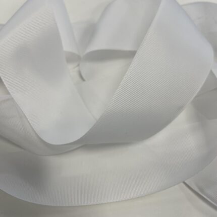 Grosgrain juostelė 50 mm, Balta — siuvimo juostelė | Trys Pelėdos