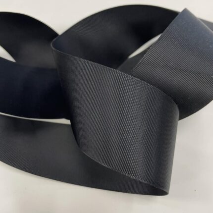 Grosgrain juostelė 50 mm, Juoda — siuvimo juostelė | Trys Pelėdos