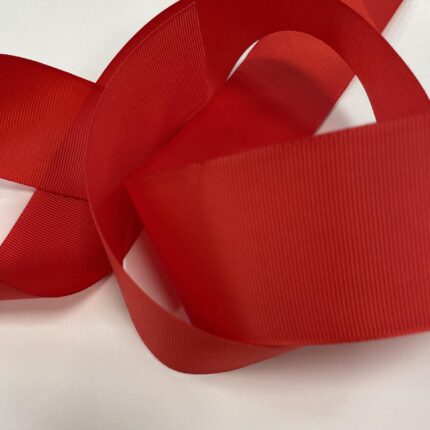Grosgrain juostelė 50 mm, Raudona — siuvimo juostelė | Trys Pelėdos