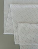 Medvilninis double gauze muslinas Baltas su rožiniais taškiukais