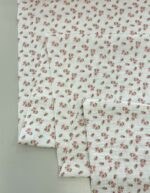 Medvilninis double gauze muslinas Smulkios gėlytės baltas