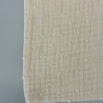Medvilninis double gauze muslinas Gelsvas su taškiukais