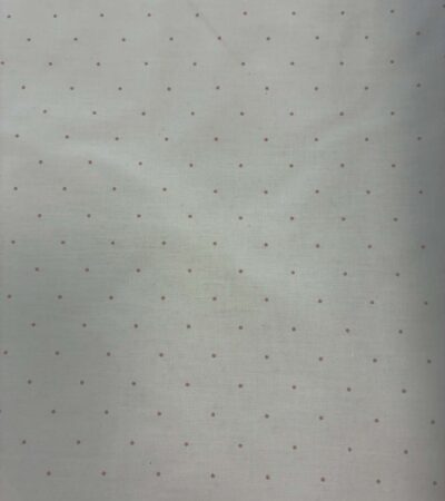 Medvilninis poplinas Pieno baltumo ir rožiniai taškiukai