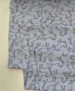 Medvilninis double gauze muslinas Pilki vienaragiai