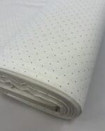 Medvilninis poplinas Pieno baltumo ir rudi taškiukai