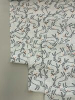 Medvilninis double gauze muslinas Balti vienaragiai