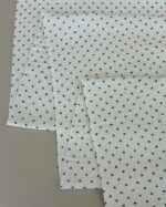 Medvilninis double gauze muslinas Baltas su žaliais taškiukais