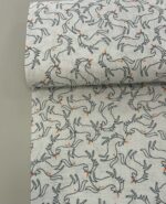 Medvilninis double gauze muslinas Balti vienaragiai