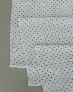 Medvilninis double gauze muslinas Baltas su melsvais taškiukais