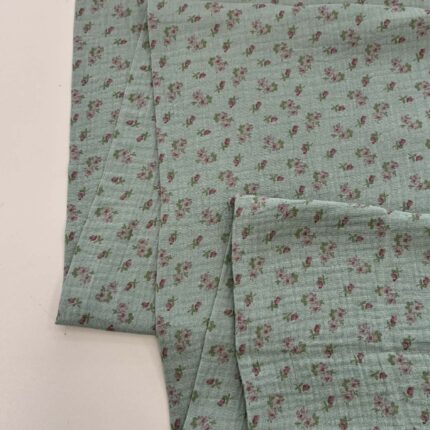 Medvilninis double gauze muslinas Mineral smulkios gėlytės