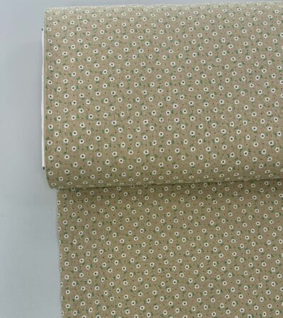 Medvilninis double gauze muslinas Smėliniai gėlių žiedai