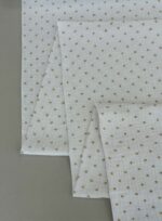 Medvilninis double gauze muslinas Baltas su garstyčių taškiukais