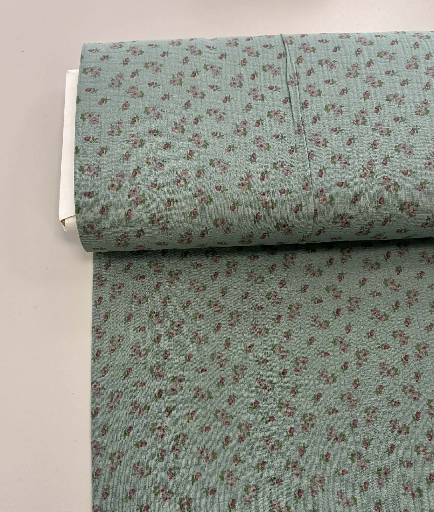 Medvilninis double gauze muslinas Mineral smulkios gėlytės